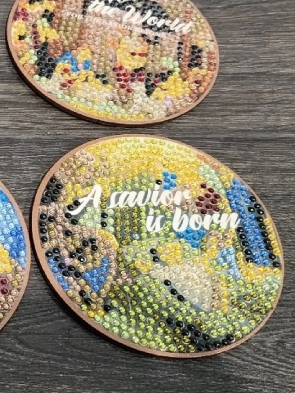 Christmas Theme Diamond Painting Coasters, Set Of 6